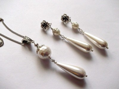 set colier si cercei cu perle mallorca 42763 foto