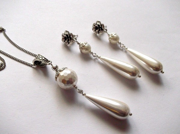 set colier si cercei cu perle mallorca 42763