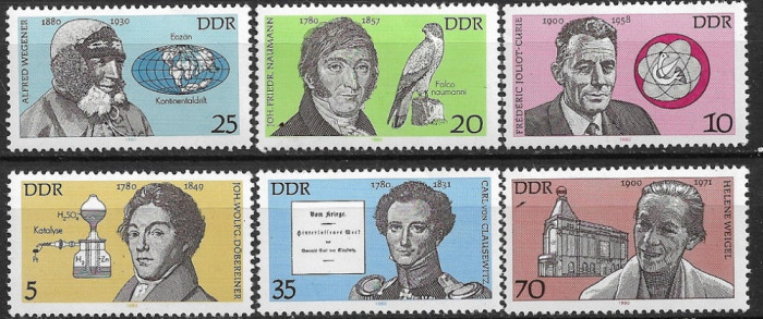 B1230 - Germania DDR 1980 - Celebritati 6v. neuzat,perfecta stare