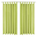 Cumpara ieftin Draperii micro-satin cu bride, 2 buc, 140 x 245 cm, verde, vidaXL