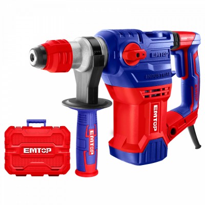 Ciocan Rotopercutor EMTOP ERHRP1502, 230V, 1500W, 5.5J, Mandrina SDS Plus, Rata Impact 4400 bpm, 3 Burghie &amp;amp; 2 Dalti Incluse, Sistem Anti-Vibratii, Cu foto
