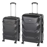 TraveLux Max VII gurul&oacute;s bőr&ouml;nd szett fekete