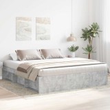 vidaXL Cadru de pat super king, gri beton, 180x200 cm