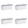 Set 4 jardiniere decorative cu suport de plastic, alb, 4.9 L, 38.3x21.2x13 cm, Boardee Hook, Prosperplast