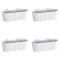 Set 4 jardiniere decorative cu suport de plastic, alb, 4.9 L, 38.3x21.2x13 cm, Boardee Hook