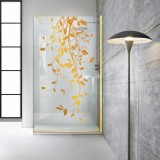 Paravan dus walk-in Aqua Roy Gold, model Dance auriu, sticla 8 mm clara, securizata, anticalcar, 90x195 cm