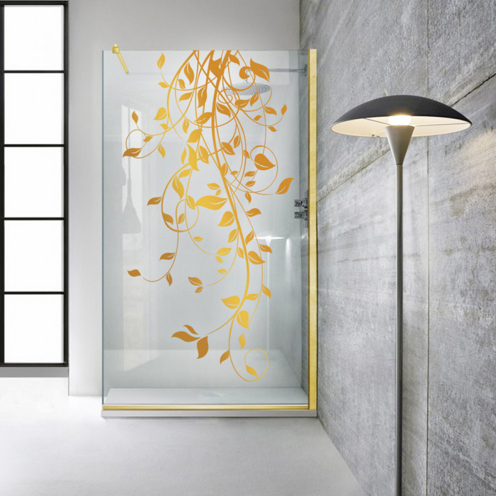 Paravan dus walk-in Aqua Roy &reg; Gold, model Dance auriu, sticla 8 mm clara, securizata, anticalcar, 140x195 cm