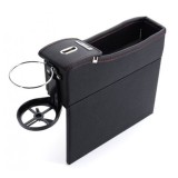 Cutie Organizatoare Scaun Auto din Piele, Neagra, Depozitare Obiecte, Stanga