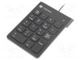 Tastatură numerică USB A neagră cu cablu NATEC PnP