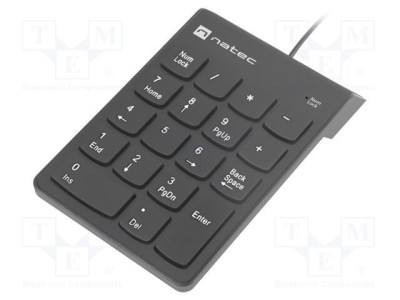 Tastatură numerică USB A neagră cu cablu NATEC PnP foto