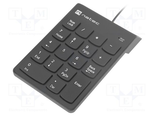 Tastatură numerică USB A neagră cu cablu NATEC PnP