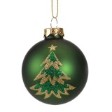 Cumpara ieftin Glob decorativ - Bauble Glass Green Mat - Tree - Verde / Bradut | Kaemingk