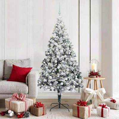 vidaXL Brad de Crăciun artificial cu 300 LED Verde 180 x 115 cm 3396965 foto