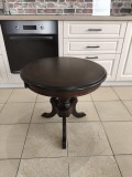 Masuta Cafea Rotunda Lemn Nuc 60x55x60 cm Living Bucatarie