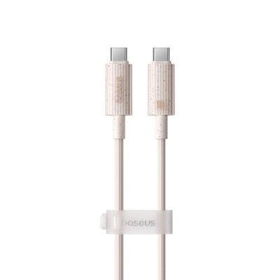 Baseus - Data Cable Habitat Series (P10360202421-01) - Type-C to USB-C, Super Fast Charge, 100W, 480Mbps, 2m - Wheat Pink foto