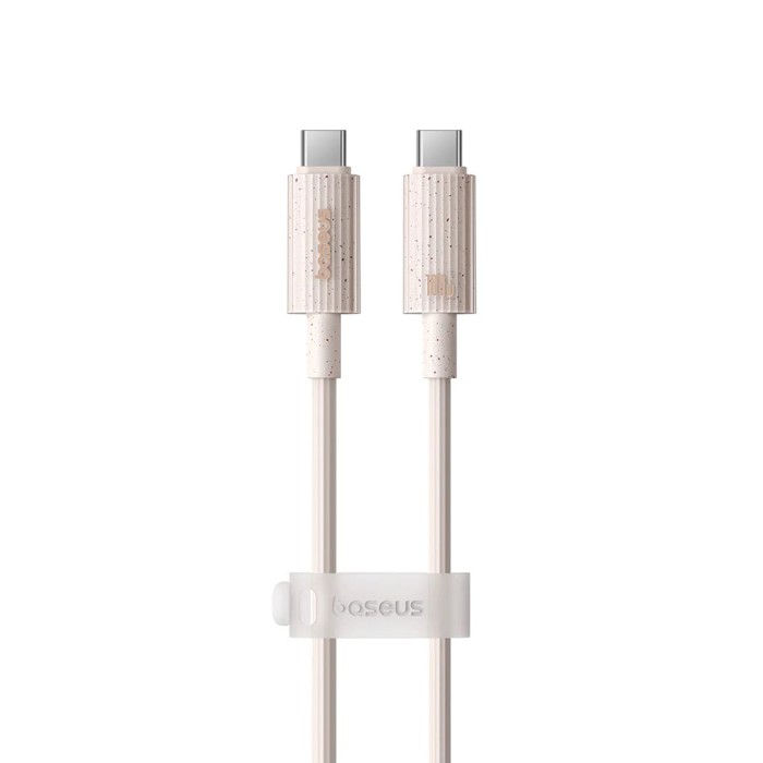 Baseus - Data Cable Habitat Series (P10360202421-01) - Type-C to USB-C, Super Fast Charge, 100W, 480Mbps, 2m - Wheat Pink