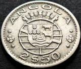 Cumpara ieftin Moneda exotica 2.5 ESCUDOS - ANGOLA, anul 1968 * cod 4326, Africa