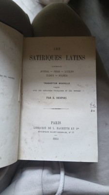 Les satiriques latins Juvenal-Perse-Lucilius-Turnus-Sulpicia - traduction par E. Despois foto