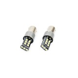 Set becuri auto cu LED CANBUS compatibil P21W BA15S 15 SMD 7.5W Alb 12 24V, destinat competitiilor auto sau off-road