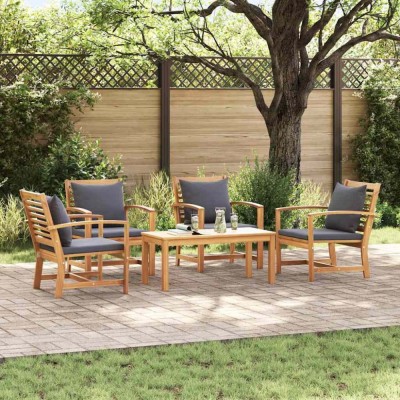 vidaXL Set de canapele pentru grădină natural Lemn masiv de tec 3356863 foto