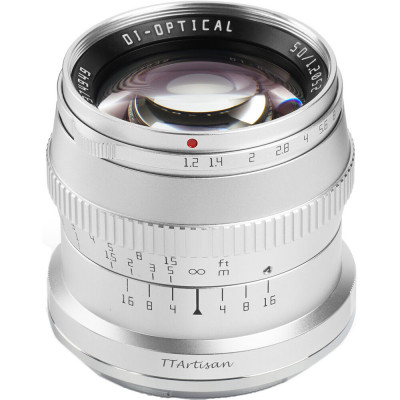 Obiectiv manual TTArtisan 50mm F1.2 gri pentru Sony E-mount foto