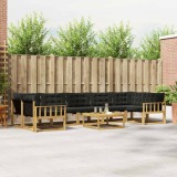 vidaXL Set de canapele de exterior 8 pcs Alb și negru 79 x 79 x 37 cm 3388514