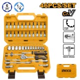Trusa Tubulare 46buc 1/4&quot; INGCO HKTS14462