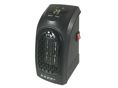Mini aeroterma electrica, 350W, timer 12 ore, protectie supraincalzire, functionare silentioasa, oprire automata, negru, Beper, RI.201 foto
