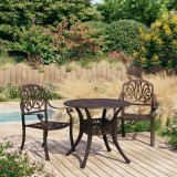 Set mobilier bistro, 3 piese, bronz, aluminiu turnat