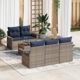 vidaXL Set de canapele pentru grădină 6 pcs Gri și albastru marin 3355938