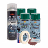 Kit complet reparatie si vopsire jante culoare Verde Metalizat, V4 AVX-KVJ-VV4