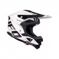 MBS Casca UFO Motocross/Enduro Diamond White Limited Edition, alb/negru, marimea M, Cod Produs: HE051M