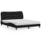 vidaXL Pat cu saltea, Hvar, negru, 160x200 cm, piele ecologică 3208731
