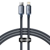 CABLU alimentare si date Baseus Crystal Shine, Fast Charging Data Cable pt. smartphone, USB Type-C la Lightning Iphone PD 20W, 1.2m, negru &quot;CAJY000201