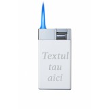 Bricheta Personalizata cu Textul Tau Fosforescenta cu Flacara Rezistenta la Vant, cu Butan, Reincarcabila cu Gaz