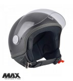 Casca open face pentru scuter - motocicleta (demi-jet) Max Helmets model DJ06 LS 7.9 culoare: negru mat (00S) &ndash; 100% MADE IN ITALY Gri lucios/negru XX
