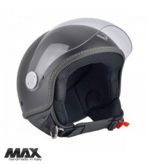 Casca open face pentru scuter - motocicleta (demi-jet) Max Helmets model DJ06 LS 7.9 culoare: negru mat (00S) &ndash; 100% MADE IN ITALY Gri lucios/negru XX