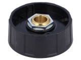 Buton rotativ ABS negru &Oslash;40x15,5mm pentru ax de 8mm