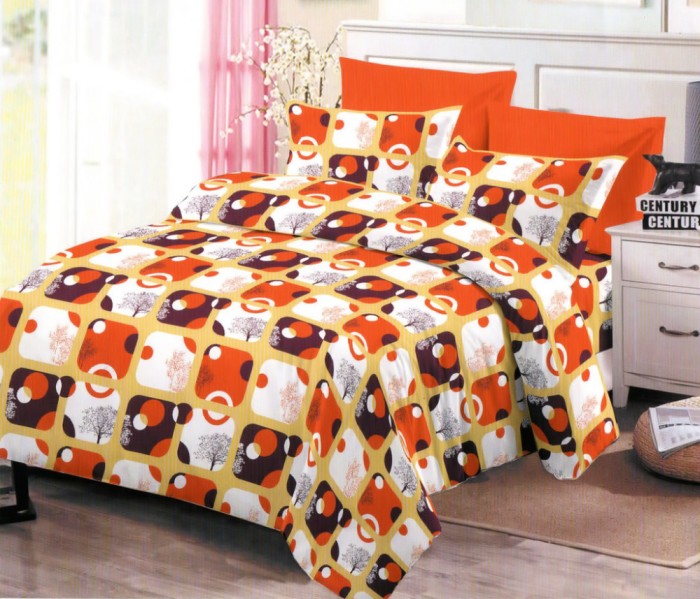Lenjerie de pat pentru o persoana cu husa de perna dreptunghiulara, Halong, bumbac mercerizat, multicolor