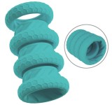 Set 4 Inele pentru Penis si Testicule, Silicon Lichid, Verde