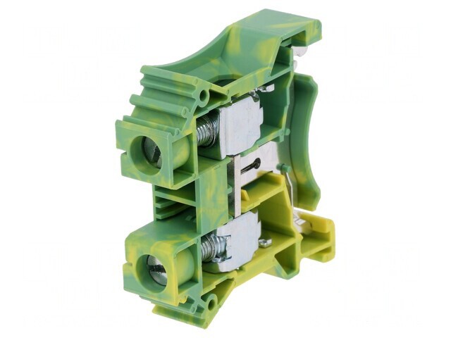 Terminal de &Icirc;mbinare pentru Șine 1,5-25mm2, 2 Borne, Galben-Verde