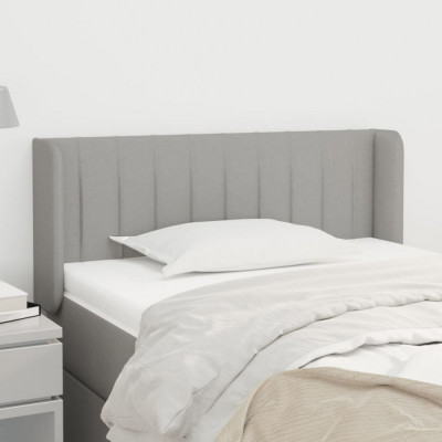 vidaXL Tăblie de pat cu aripioare gri deschis 103x16x78/88 cm textil foto