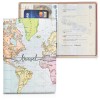 Husa Pasaport Kwmobile Multicolor PVC, Portofel Voiaj cu Slot Card - Protectie Pasaport, Permis, Carte Imbarcare