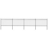 vidaXL Gard de grădină cu v&acirc;rf suliță, negru, 6,8 x 1,2 m, oțel