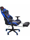 SCAUN DE GAMING,CU SUPORT PENTRU PICIOARE, ALBASTRU NEGRU