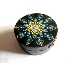 cutie lemn decorata cu mandala 42854