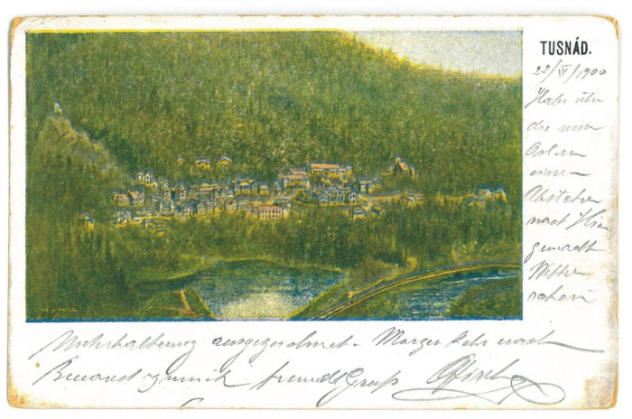 3872 - TUSNAD, Harghita, Panorama, Litho, Romania - old postcard - used - 1900