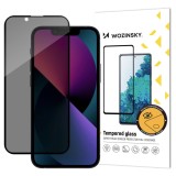 Folie sticla privacy pentru iPhone 15 Plus, Wozinsky Anti-Spy, Black