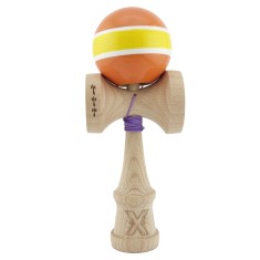 Kendama X Originala, Rulment Metalic cu Ata 55 cm Portocaliu/Galben/Alb