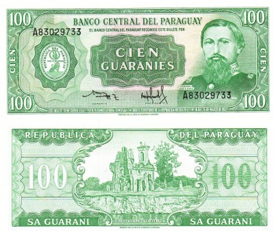 Paraguay 100 Guaranies 1952 P-198a UNC foto